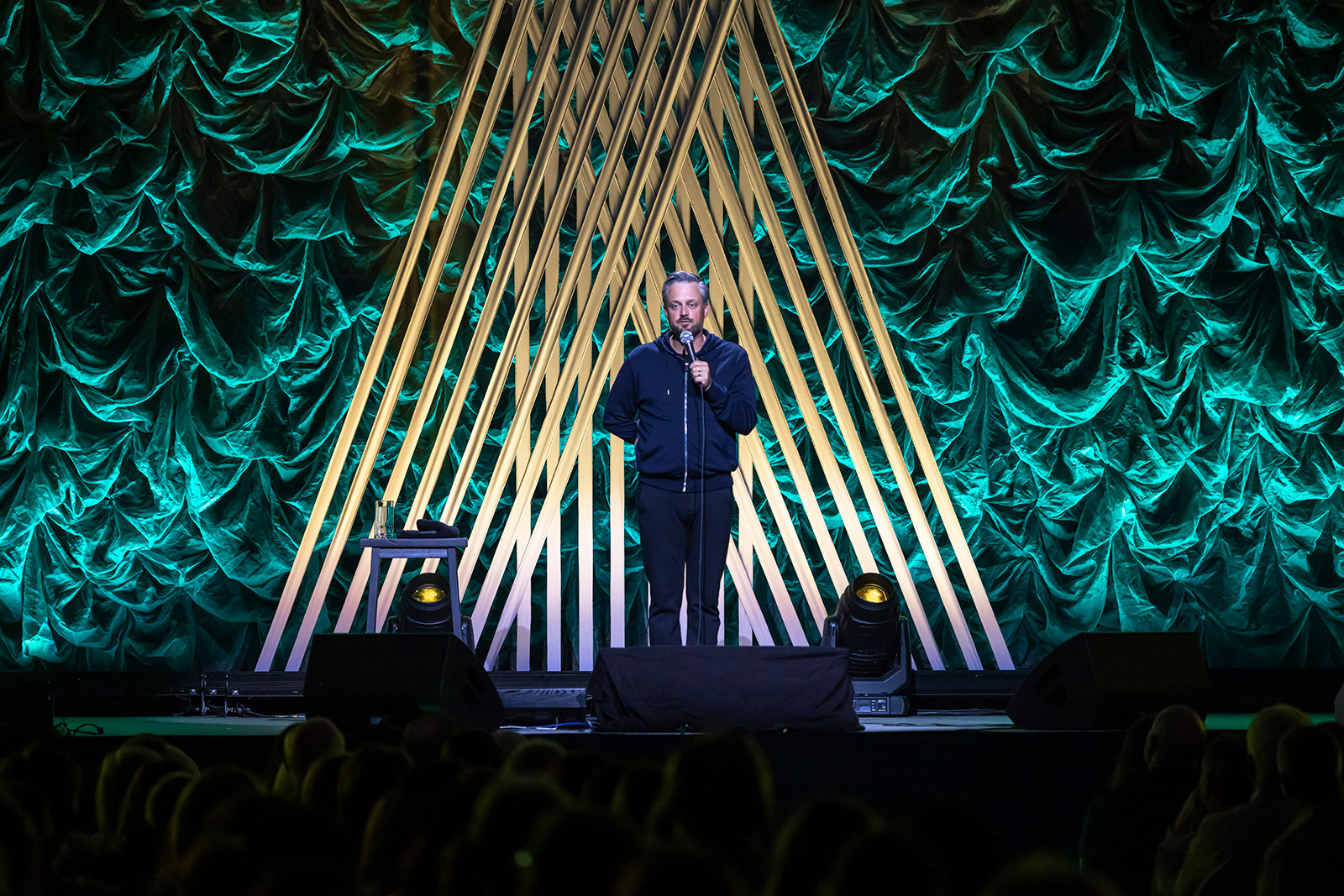 Comedian Nate Bargatze performs at the Foster Pavilion