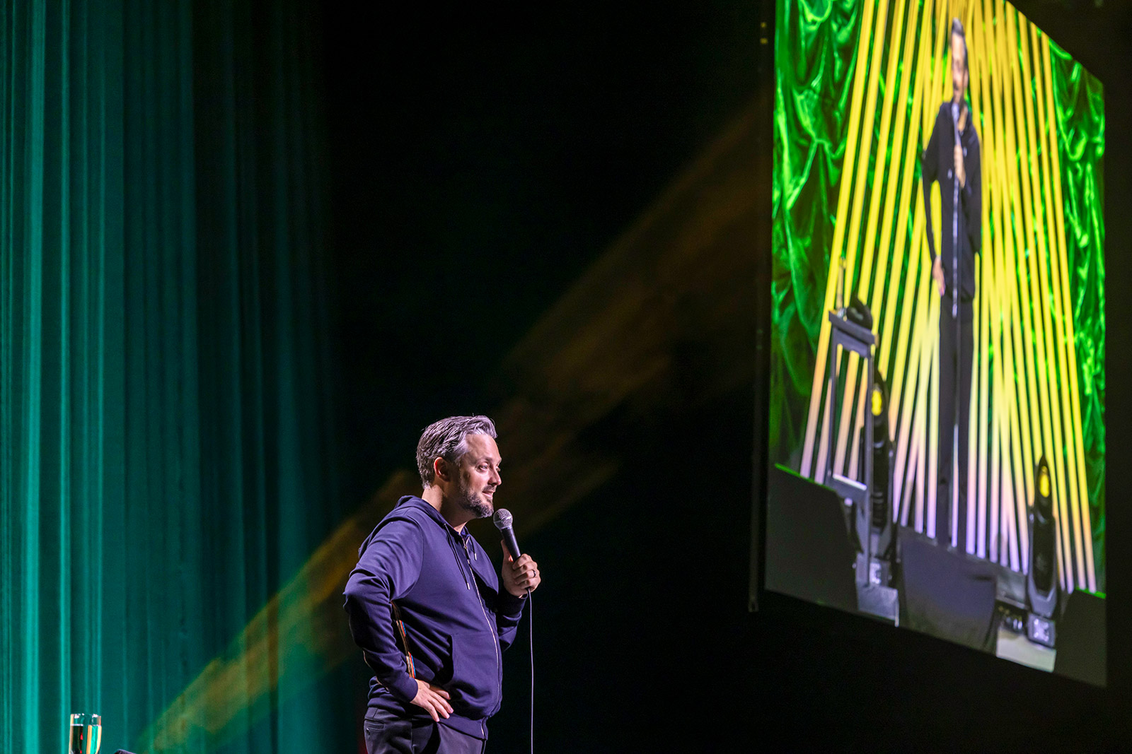 Comedian Nate Bargatze performs at the Foster Pavilion
