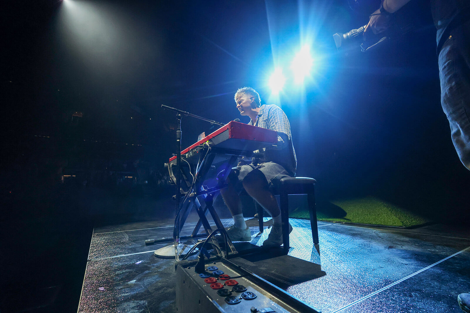 Musician Forrest Frank performs on stage at the Foster Pavilion