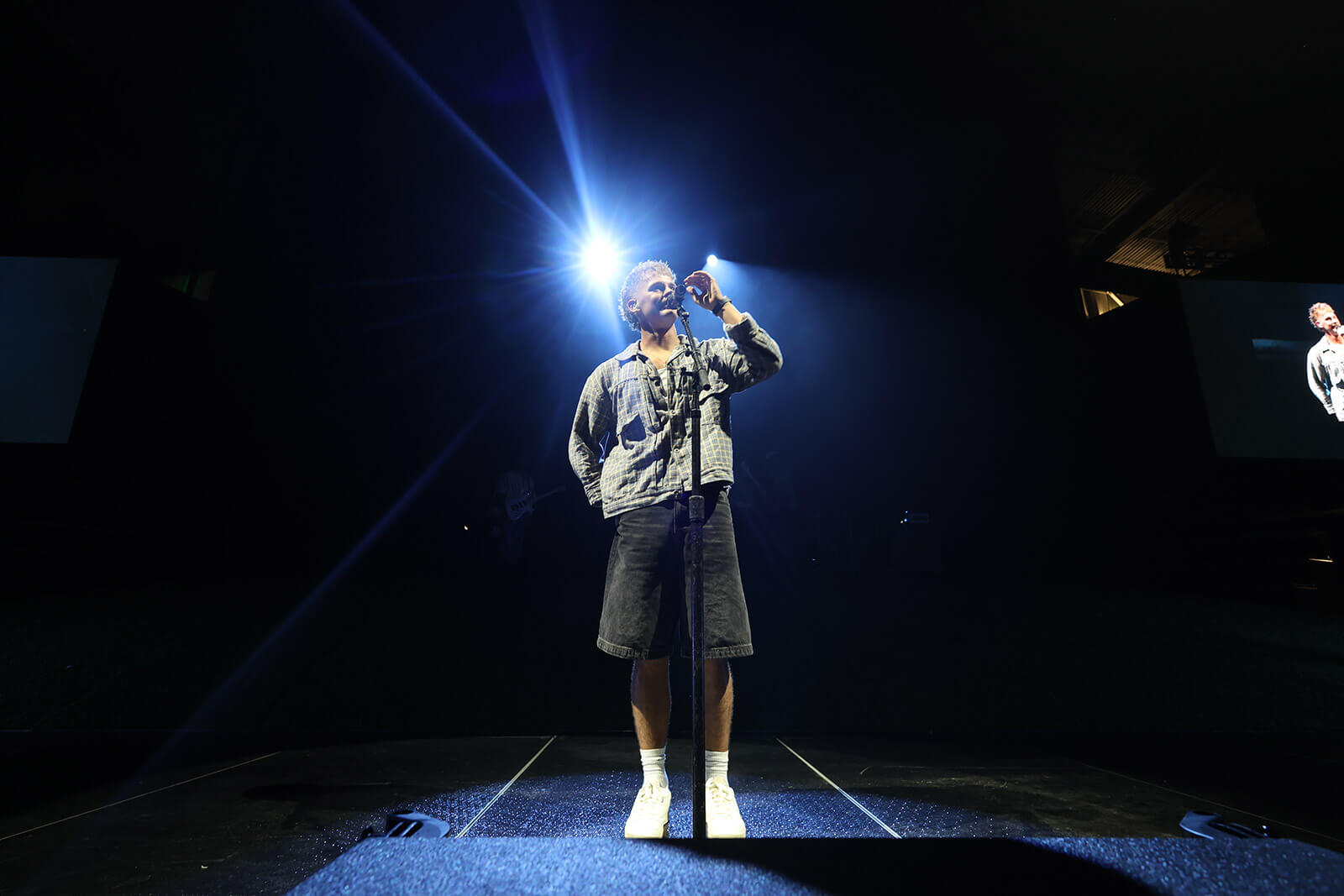 Musician Forrest Frank performs on stage at the Foster Pavilion