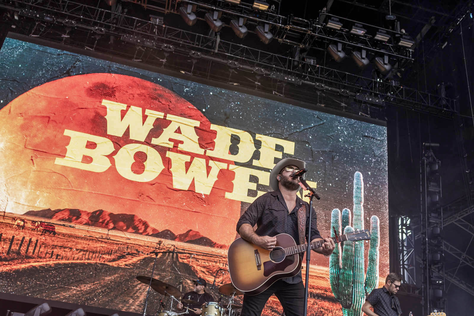 Wade Bowen performs on stage on McLane Stadium