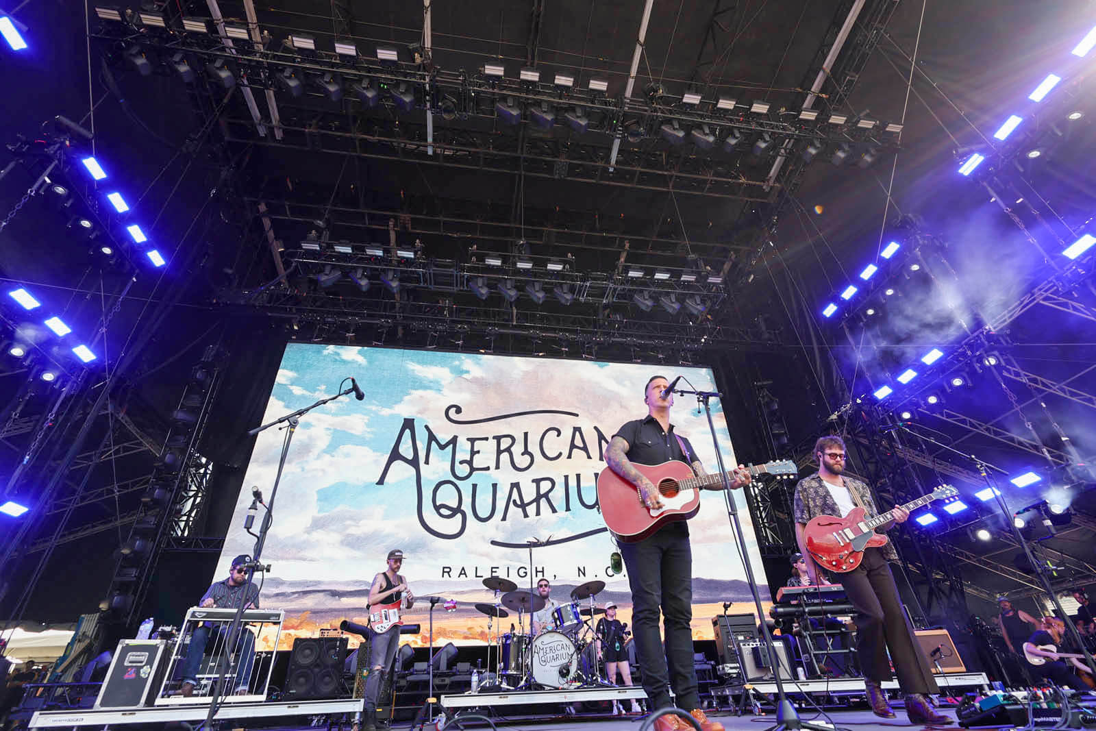 American Aquarium performs on stage at McLance Stadium