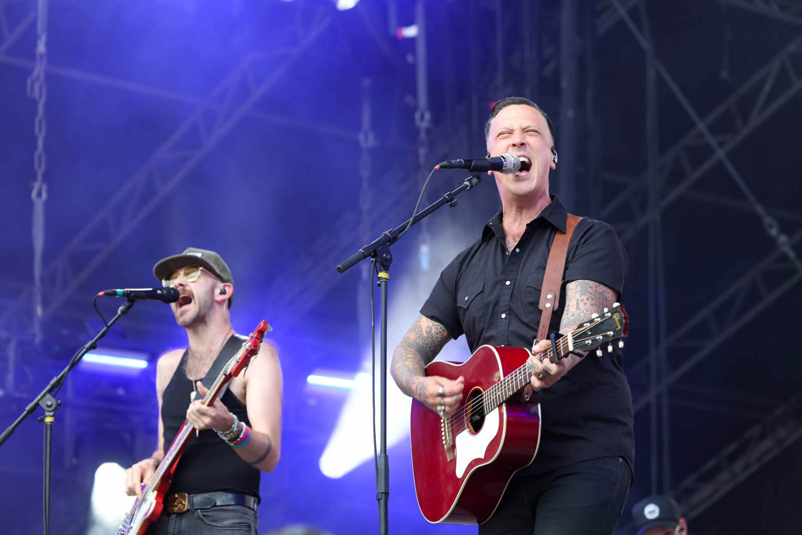 American Aquarium performs on stage at McLance Stadium