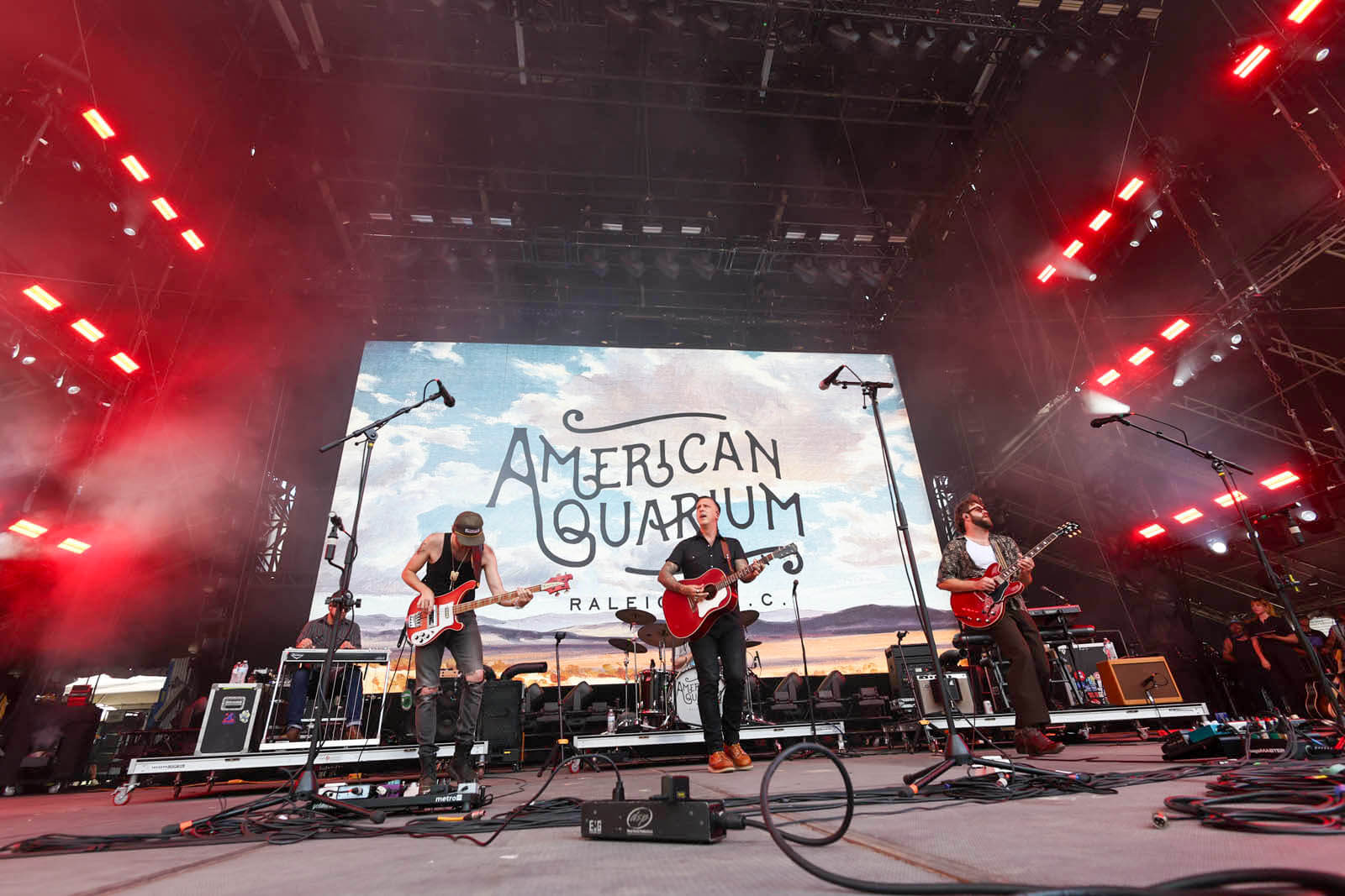 American Aquarium performs on stage at McLance Stadium