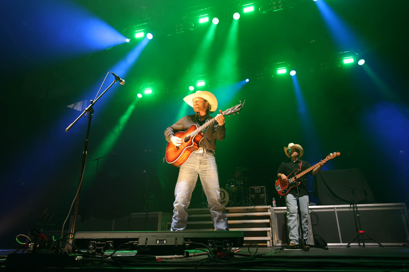 Tyce Delk performs on stage at the Foster Pavillion