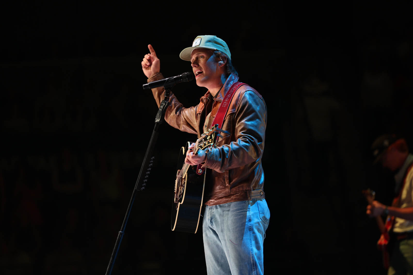 Hudson Westbrook performs on stage at the Foster Pavilion