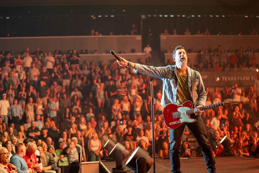 Lead singer of Old Dominion, Matthew Ramsey at Foster Pavilion